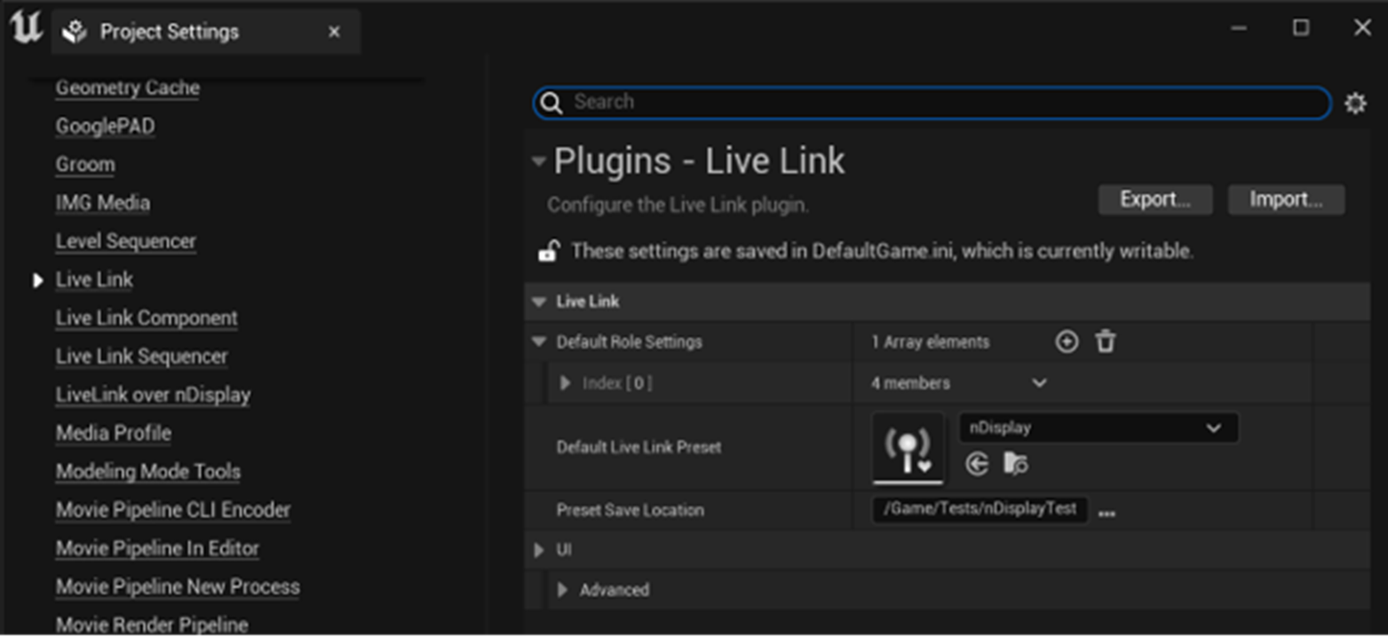 DefaultLiveLinkPreset