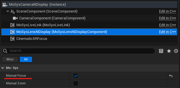 Ndisplay lens control